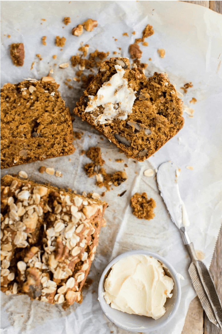 Pumpkin and oat bread.