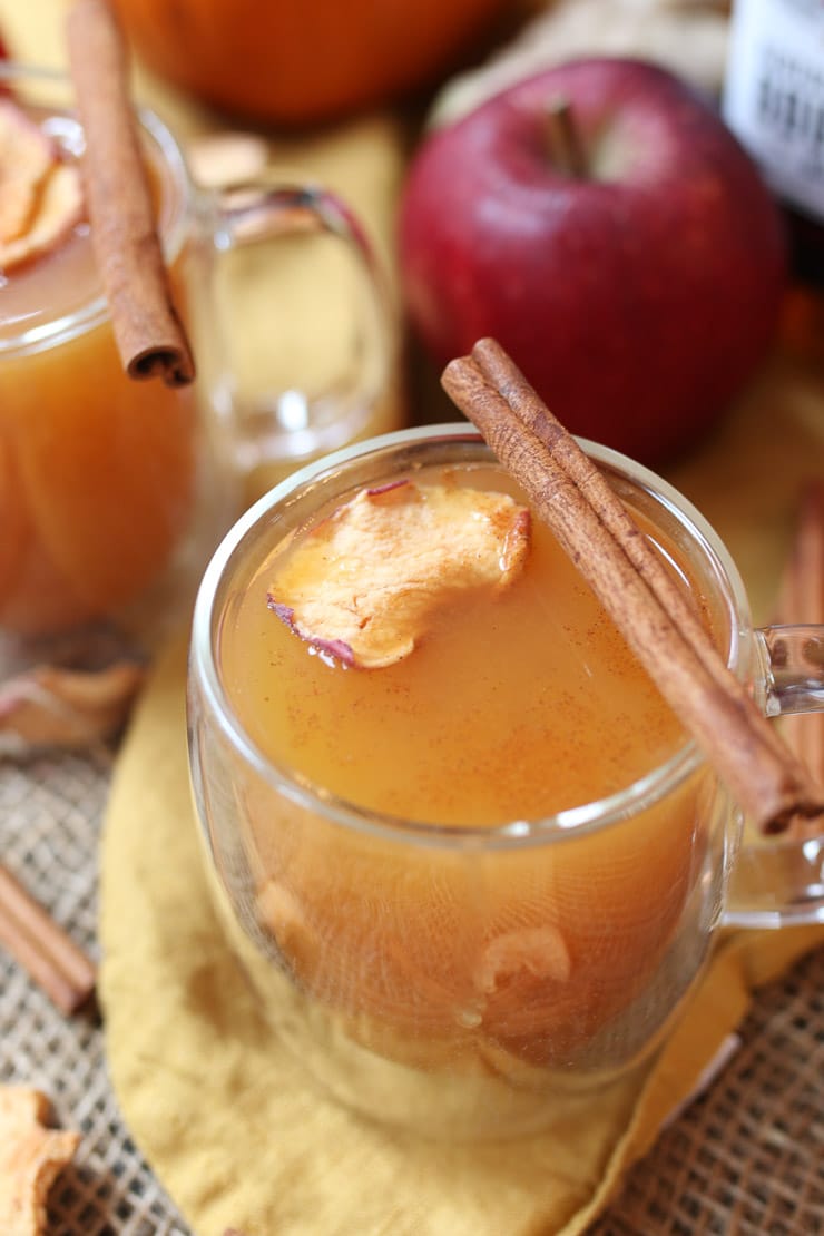 Close up of a pumpkin cocktail with a cinnamon stick.