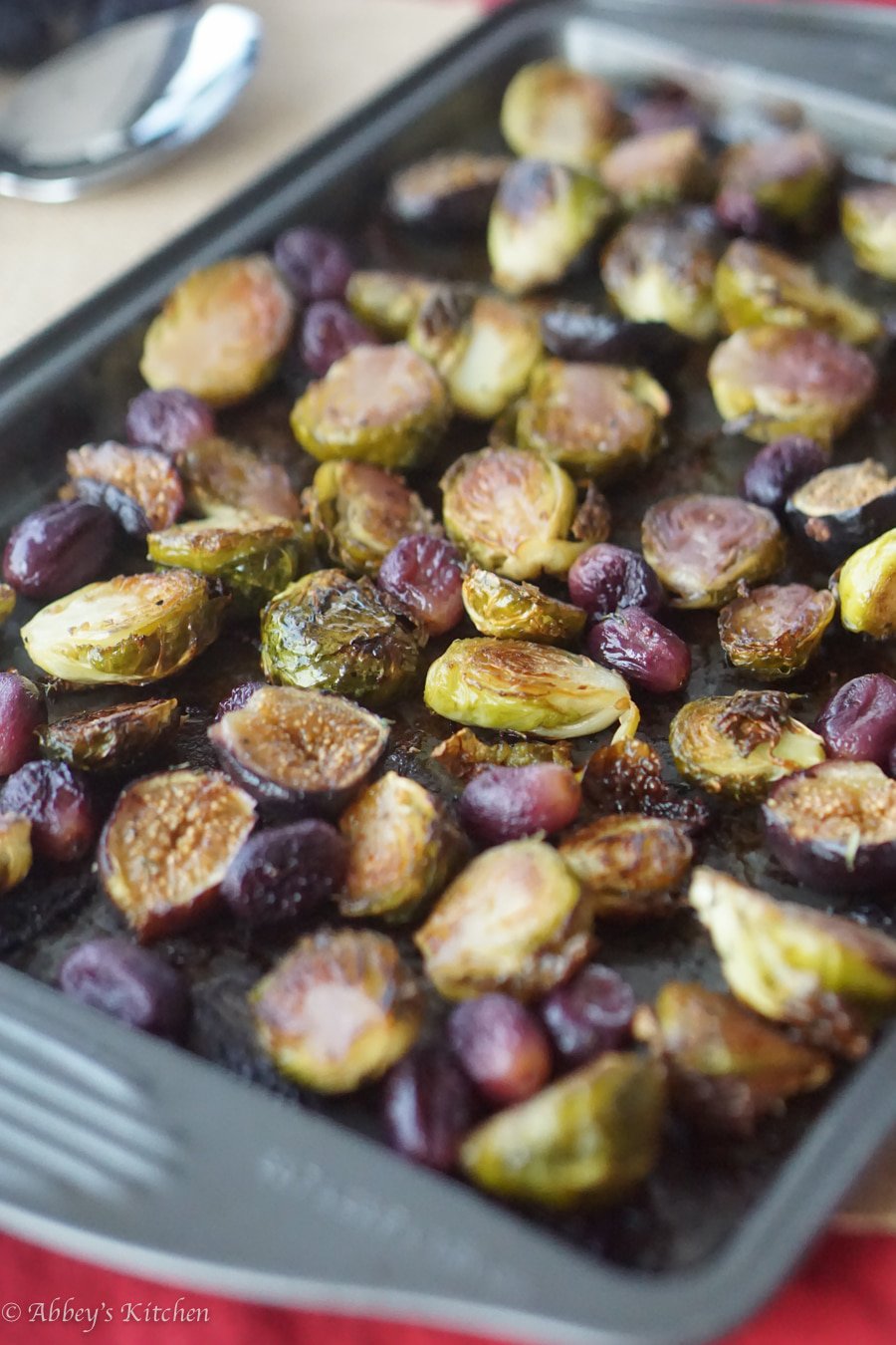 All recipe ingredients on a sheet pan.