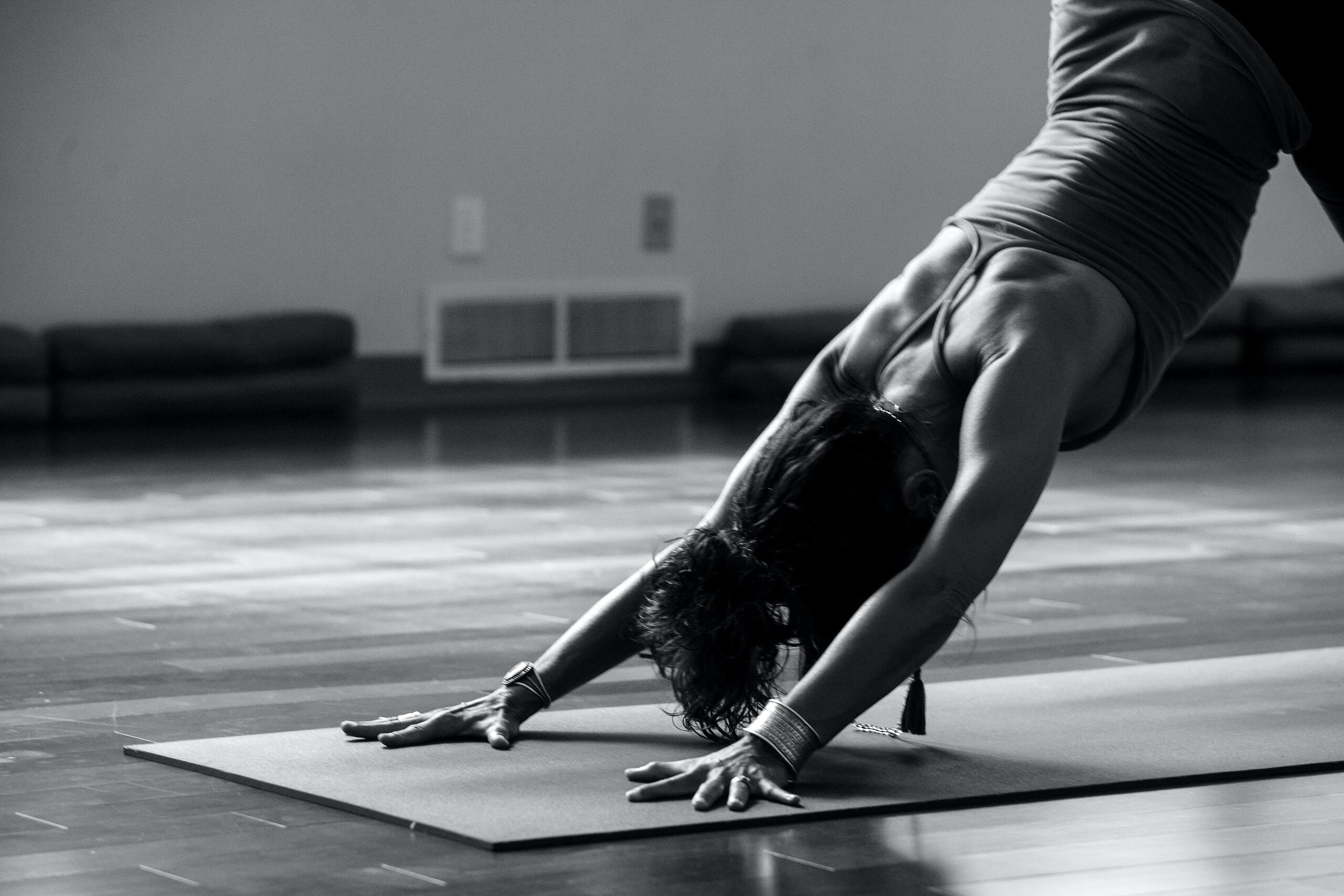 Person doing yoga.