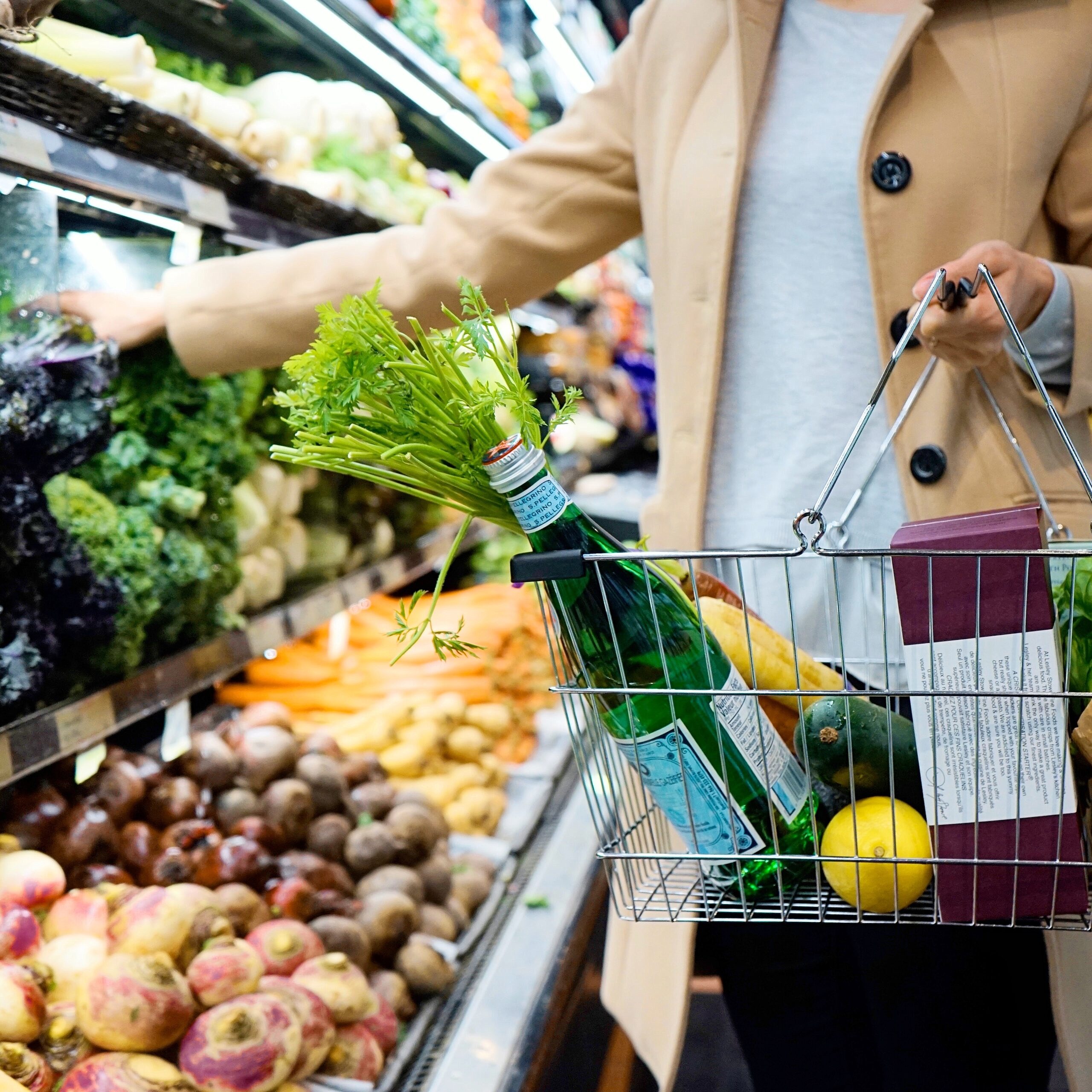 Person grocery shopping.