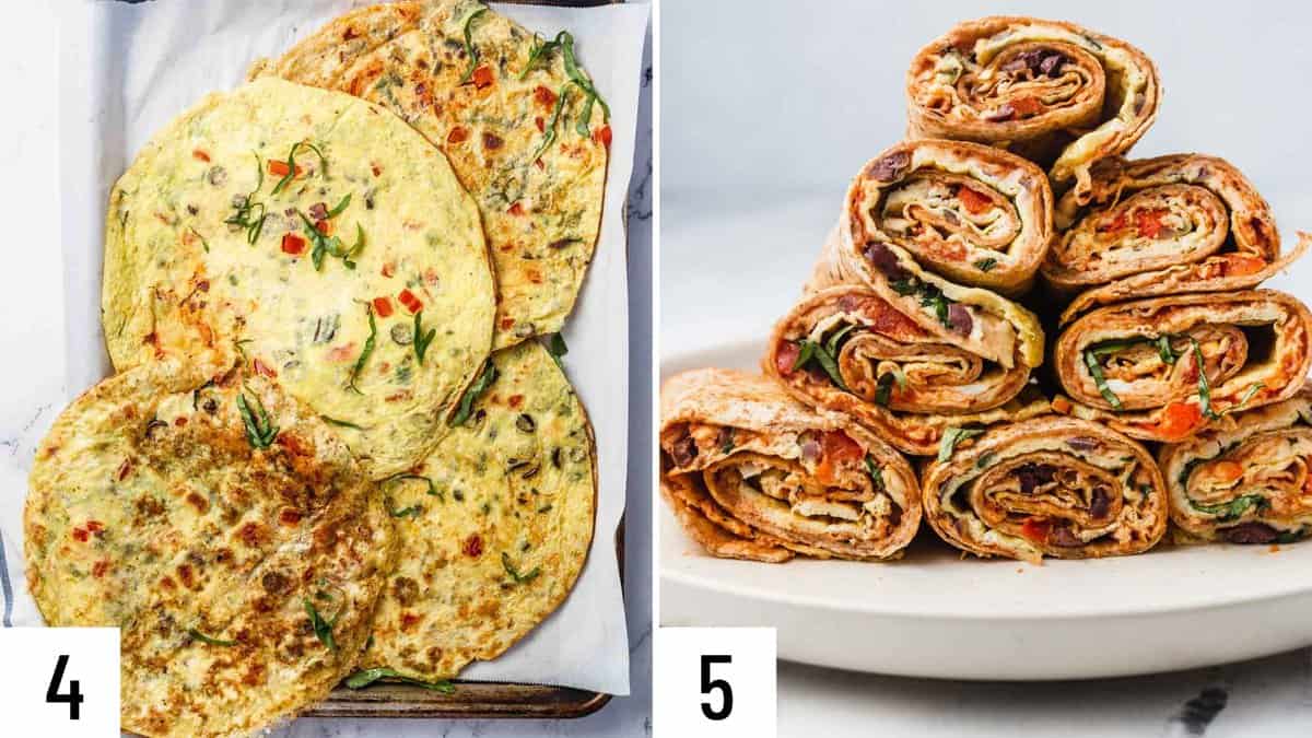 Two side by side images showing how to prepare recipe.
