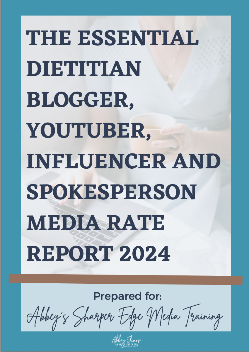 dietitian media rates for content creation work