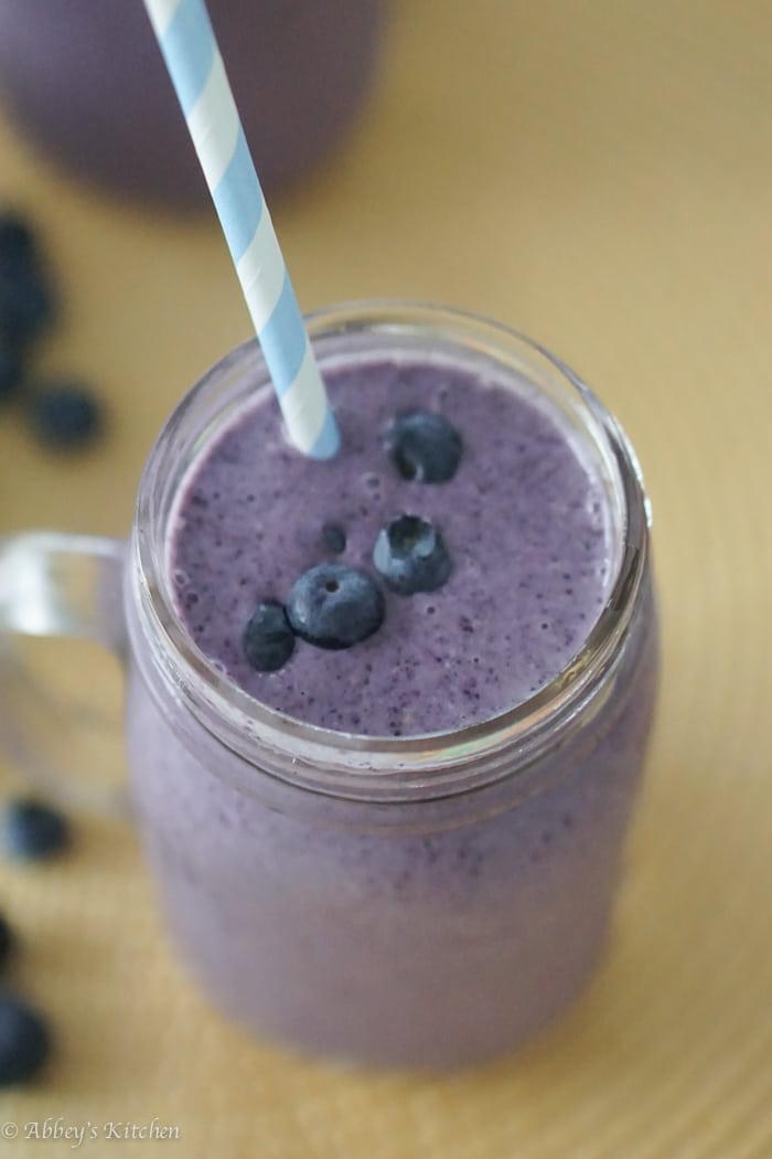 Healthy Blueberry Cobbler Smoothie -High Protein, Gluten Free