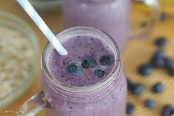 Healthy Blueberry Cobbler Smoothie -High Protein, Gluten Free