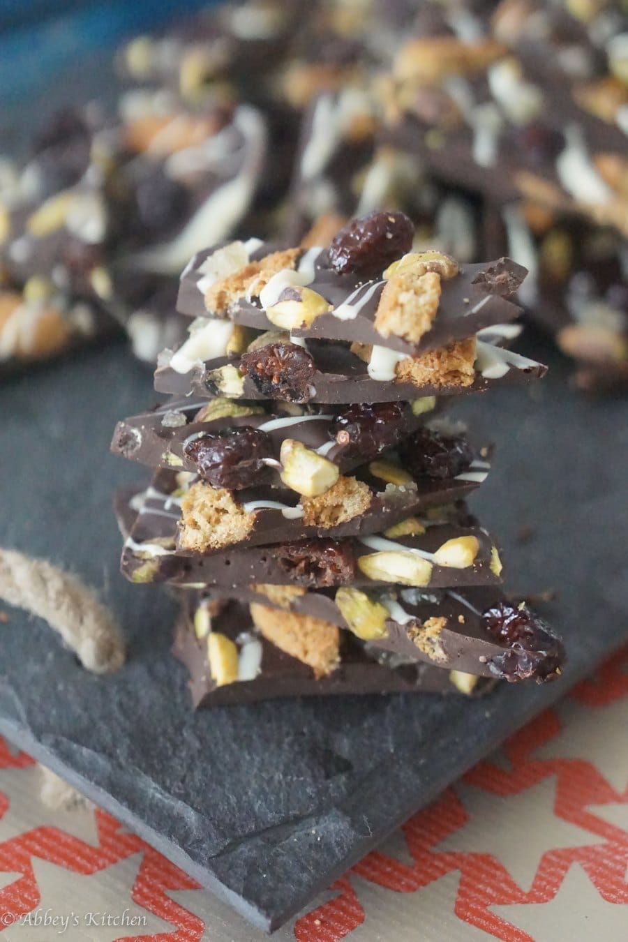 A stack of chocolate bark.
